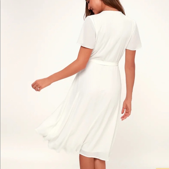 Lulus midi wrap white dress - Picture 2 of 4